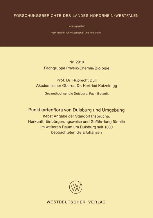 Produktbild: Punktkartenflora von Duisburg und Umgebung