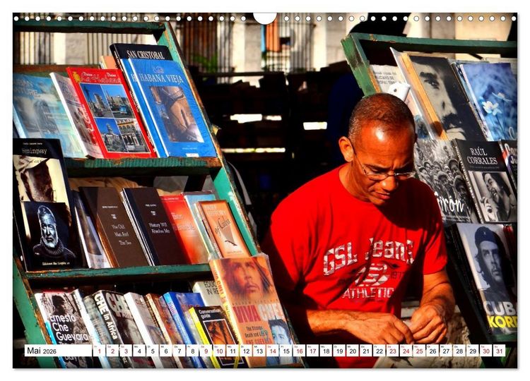 Produktbild: Leseland Kuba - Buchh&auml;ndler in Havanna (Wandkalender 2026 DIN A3 quer), CALVENDO Monatskalender