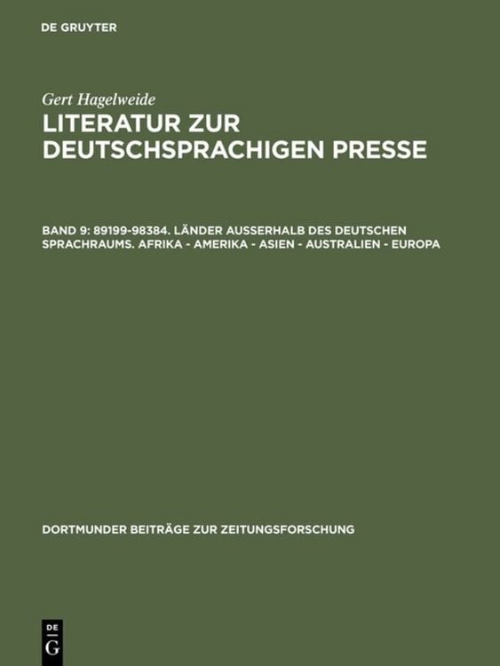 Produktbild: 89199&ndash;98384. L&auml;nder au&szlig;erhalb des deutschen Sprachraums. Afrika - Amerika - Asien - Australien - Europa