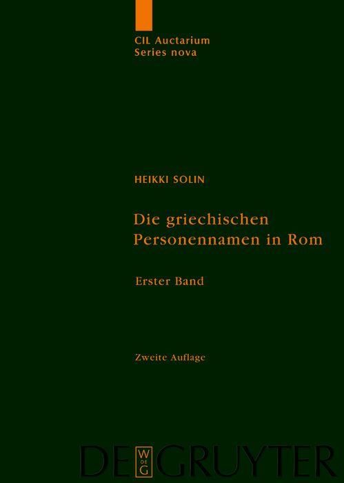 Produktbild: Die griechischen Personennamen in Rom
