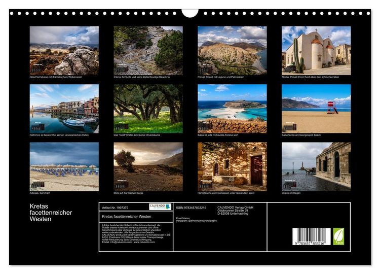 Produktbild: Kretas facettenreicher Westen (Wandkalender 2026 DIN A3 quer), CALVENDO Monatskalender