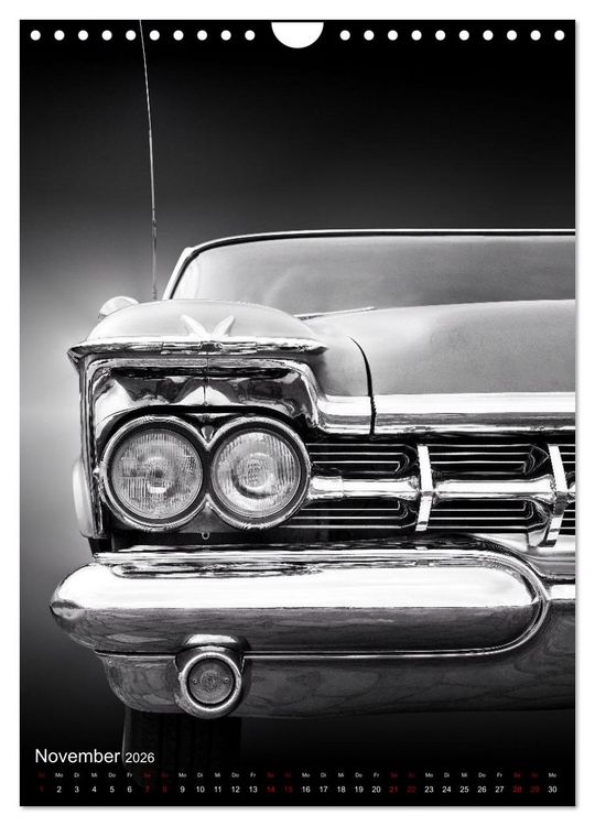 Produktbild: Amerikanische Autos aus den Jahren 1957 bis 1976 Frontansichten (Wandkalender 2026 DIN A4 hoch), CALVENDO Monatskalender