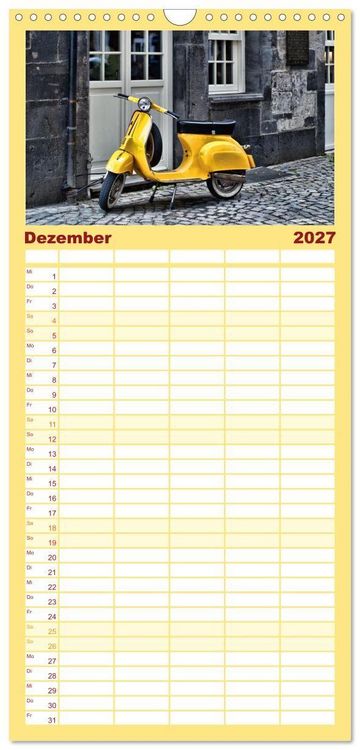 Produktbild: Familienplaner 2027 - Vespa Liebe mit 5 Spalten (Wandkalender, 21 x 45 cm) CALVENDO