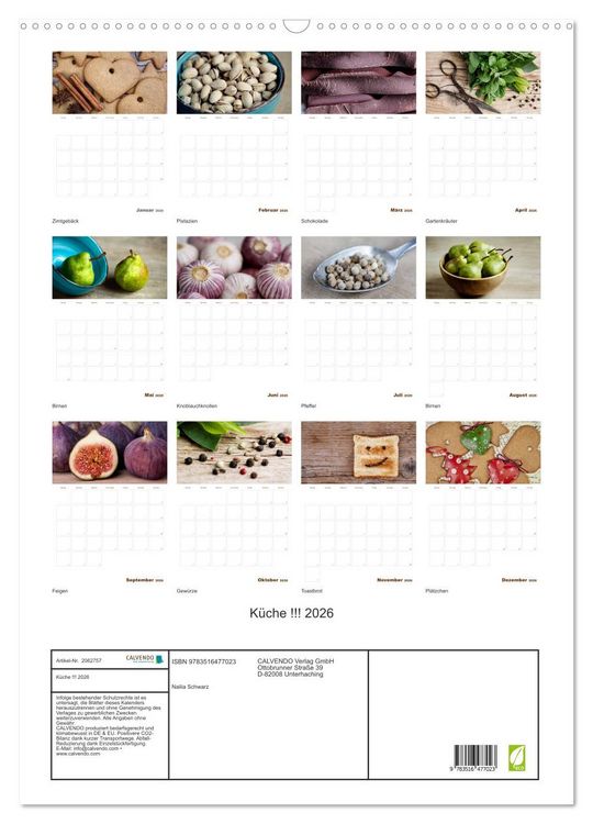 Produktbild: K&uuml;che !!! 2026 (Wandkalender 2026 DIN A2 hoch), CALVENDO Monatskalender