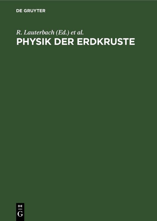 Produktbild: Physik der Erdkruste