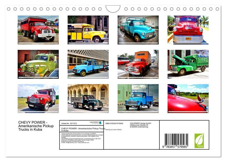 Produktbild: CHEVY POWER - Amerikanische Pickup Trucks in Kuba (Wandkalender 2026 DIN A4 quer), CALVENDO Monatskalender