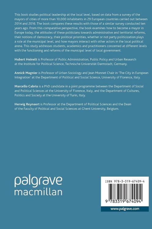 Produktbild: Political Leaders and Changing Local Democracy