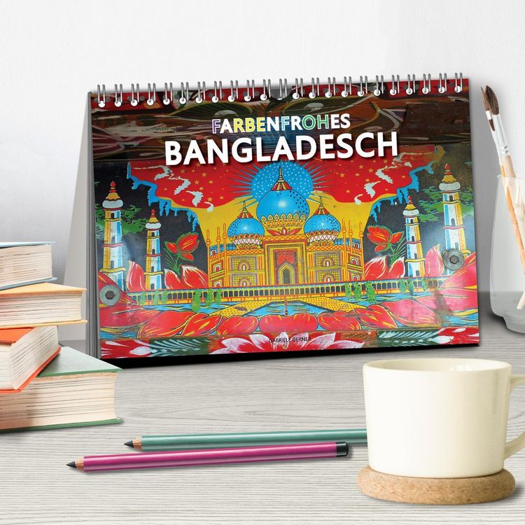 Produktbild: Farbenfrohes Bangladesch (Tischkalender 2026 DIN A5 quer), CALVENDO Monatskalender
