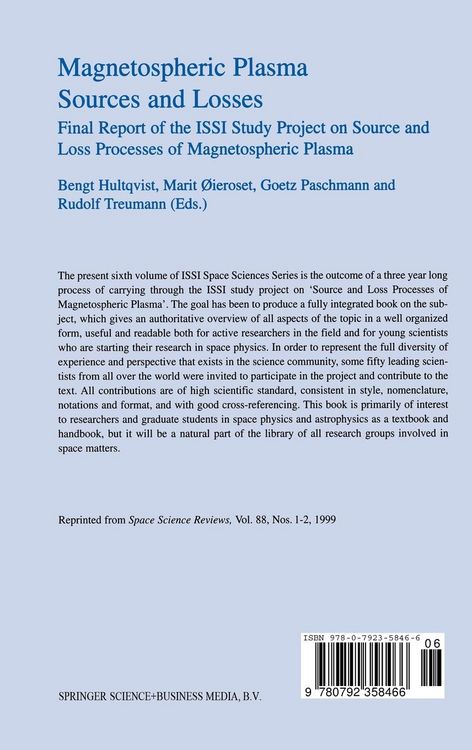 Produktbild: Magnetospheric Plasma Sources and Losses