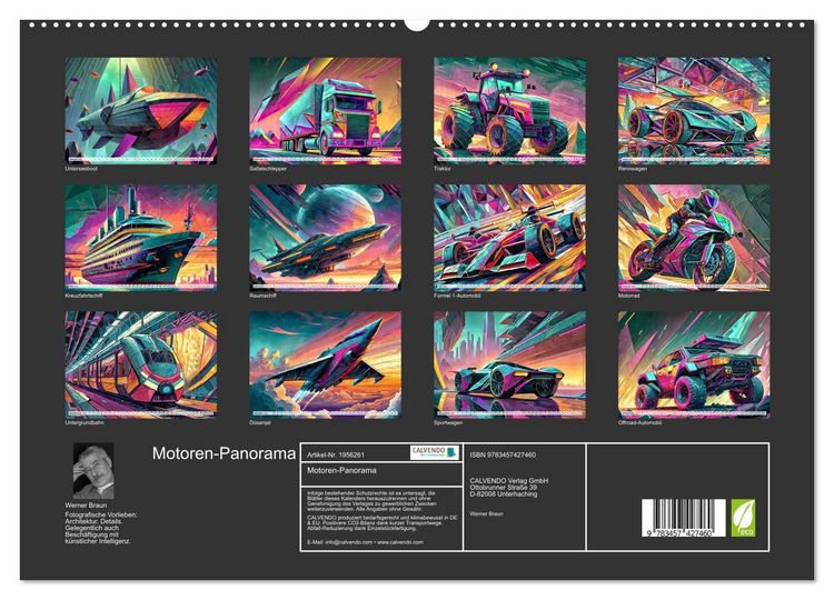 Produktbild: Motoren-Panorama (hochwertiger Premium Wandkalender 2026 DIN A2 quer), Kunstdruck in Hochglanz