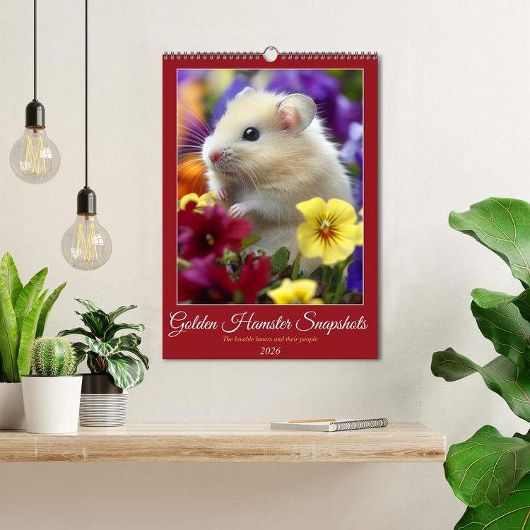 Produktbild: Golden Hamster Snapshots (Wall Calendar 2026 DIN A3 portrait), CALVENDO 12 Month Wall Calendar