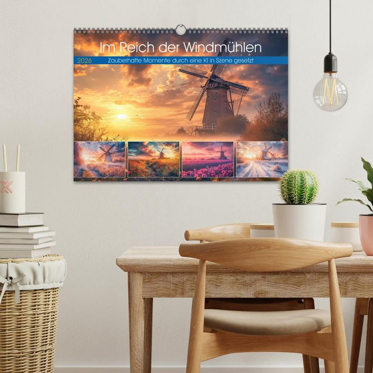 Produktbild: Im Reich der Windm&uuml;hlen (Wandkalender 2026 DIN A3 quer), CALVENDO Monatskalender