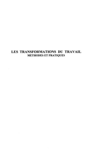 Produktbild: Les transformations du travail