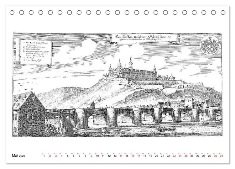 Produktbild: W&uuml;rzburg in alten Bildern (Tischkalender 2026 DIN A5 quer), CALVENDO Monatskalender