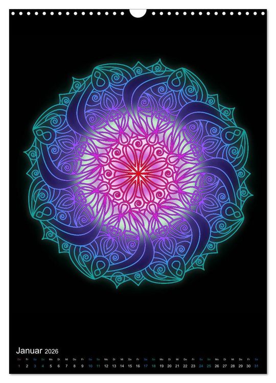 Produktbild: Mandala-Kalender 2026 (Wandkalender 2026 DIN A3 hoch), CALVENDO Monatskalender