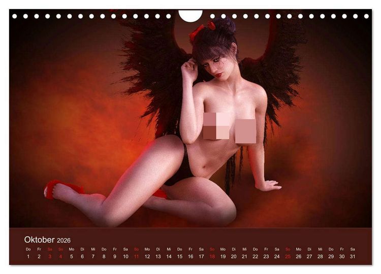 Produktbild: Engel der Verf&uuml;hrung - Mythologie als Akt (Wandkalender 2026 DIN A4 quer), CALVENDO Monatskalender