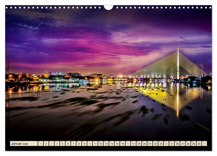 Produktbild: Metropolen - Nacht Skylines (Wandkalender 2026 DIN A3 quer), CALVENDO Monatskalender