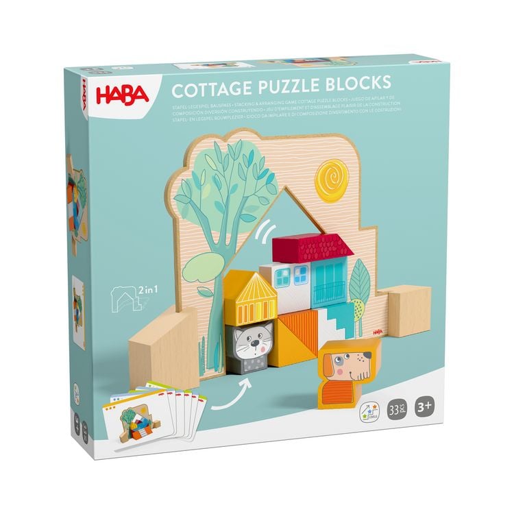 Produktbild: HABA 2012382001 - Stapel-Legespiel Bauspa&szlig; Logik 2in1, 33-teilig, Holz