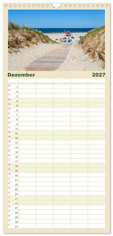 Produktbild: Familienplaner 2027 - Inselliebe Langeoog mit 5 Spalten (Wandkalender, 21 x 45 cm) CALVENDO