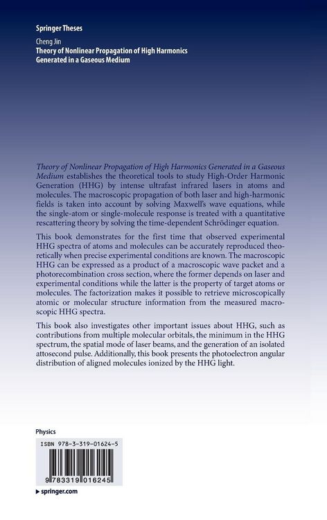 Produktbild: Theory of Nonlinear Propagation of High Harmonics Generated in a Gaseous Medium