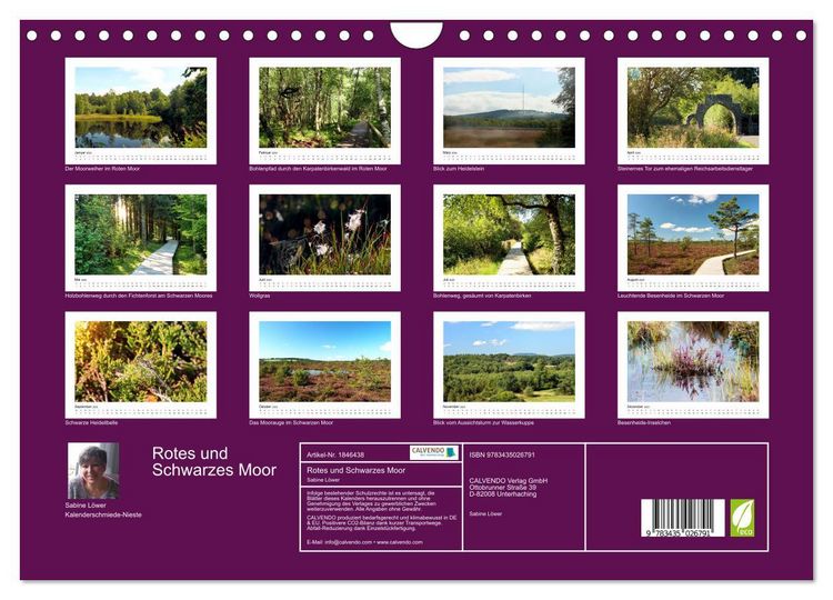 Rotes und Schwarzes Moor (Wandkalender 2025 DIN A4 quer), CALVENDO Monatskalender
