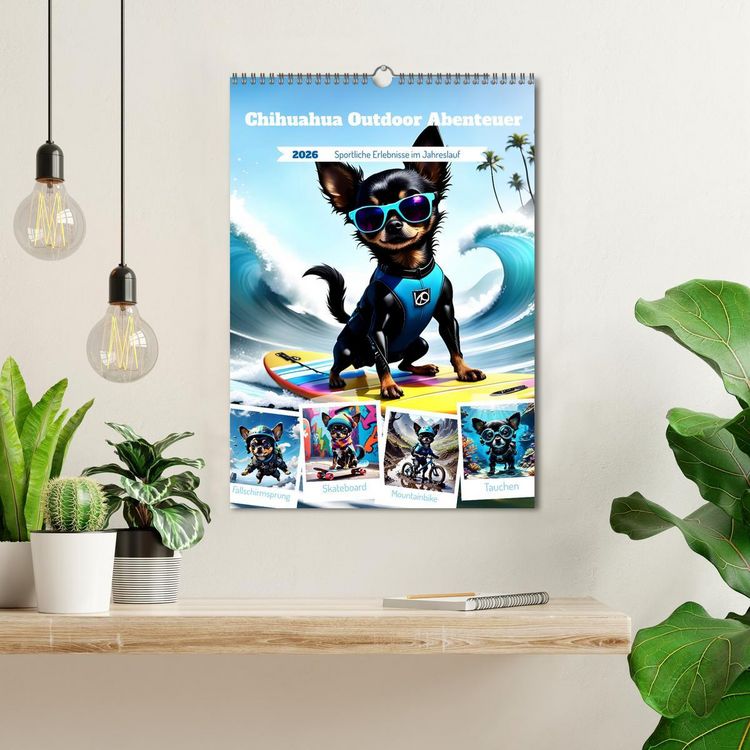 Produktbild: Chihuahua Outdoor Abenteuer (Wandkalender 2026 DIN A3 hoch), CALVENDO Monatskalender