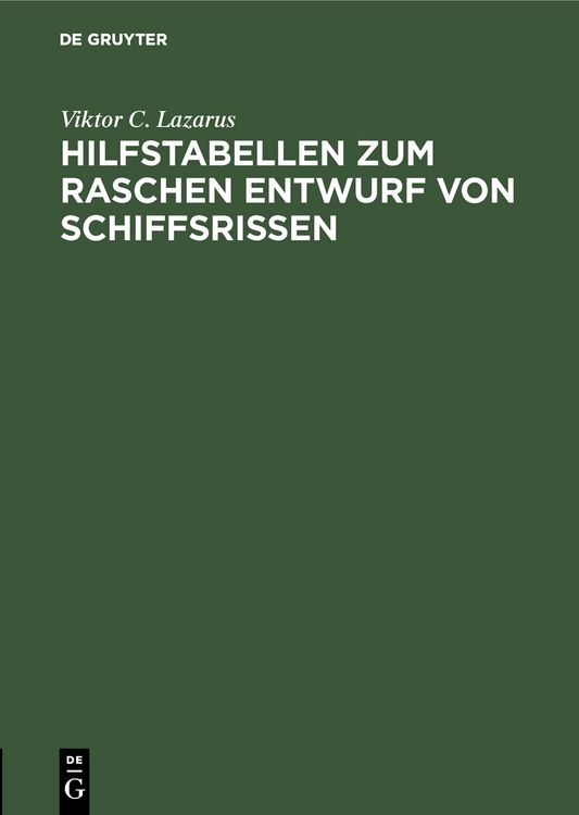 Produktbild: Hilfstabellen zum raschen Entwurf von Schiffsrissen