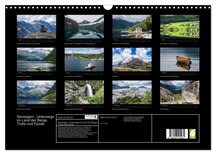 Produktbild: Norwegen - Unterwegs im Land der Berge, Trolle und Fjorde (Wandkalender 2026 DIN A3 quer), CALVENDO Monatskalender