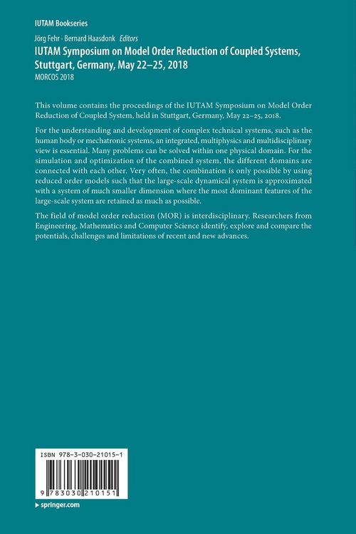 Produktbild: IUTAM Symposium on Model Order Reduction of Coupled Systems, Stuttgart, Germany, May 22&ndash;25, 2018