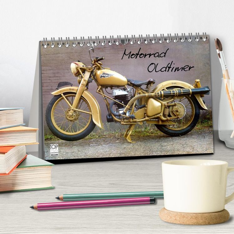 Produktbild: Motorrad Oldtimer (Tischkalender 2026 DIN A5 quer), CALVENDO Monatskalender