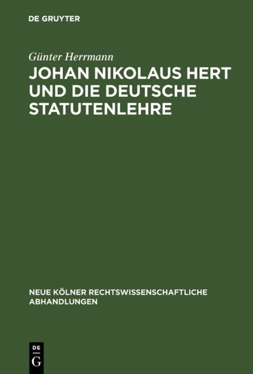 Produktbild: Johan Nikolaus Hert und die deutsche Statutenlehre