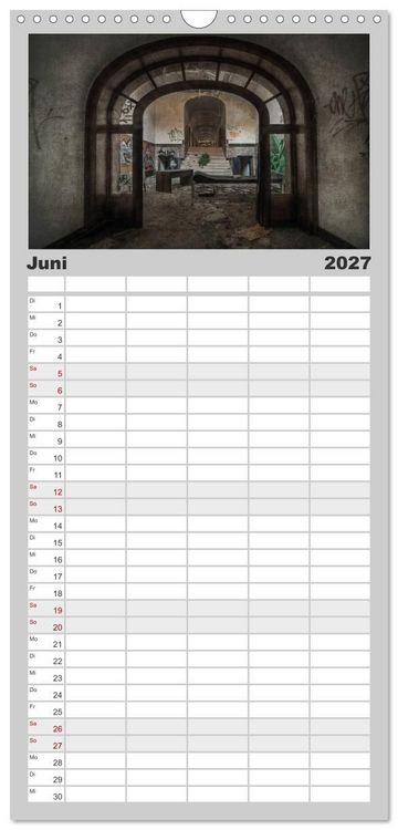Produktbild: Familienplaner 2027 - Geheimnisvolle Orte - Lost Places mit 5 Spalten (Wandkalender, 21 x 45 cm) CALVENDO