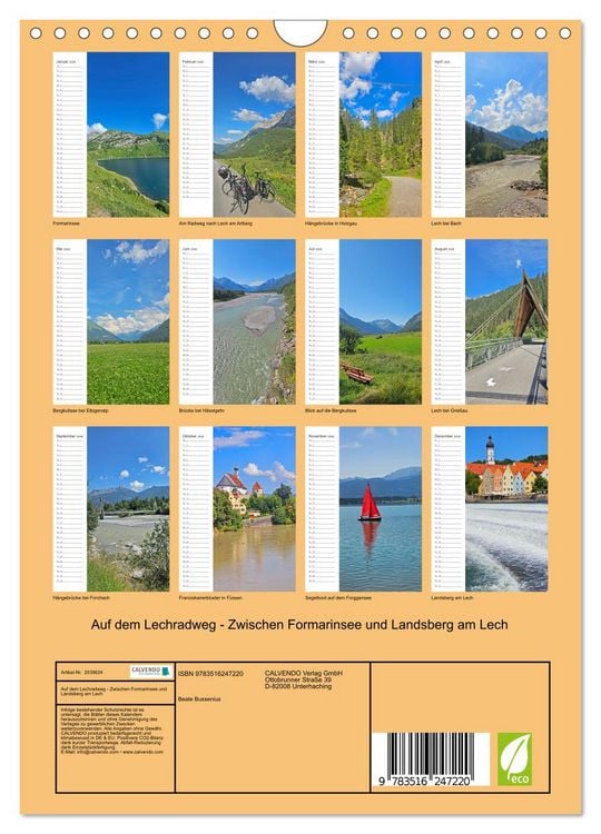 Produktbild: Auf dem Lechradweg - Zwischen Formarinsee und Landsberg am Lech (Wandkalender 2026 DIN A4 hoch), CALVENDO Monatskalender