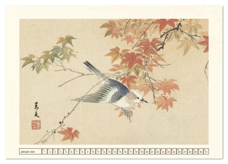 Produktbild: Bl&uuml;te und Feder (Wandkalender 2026 DIN A2 quer), CALVENDO Monatskalender