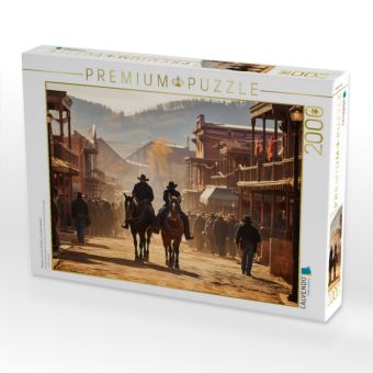 Produktbild: CALVENDO Puzzle Morgens auf den Stra&szlig;en im wilden Westen | 2000 Teile Lege-Gr&ouml;&szlig;e 90x67cm Foto-Puzzle f&uuml;r gl&uuml;ckliche Stunden