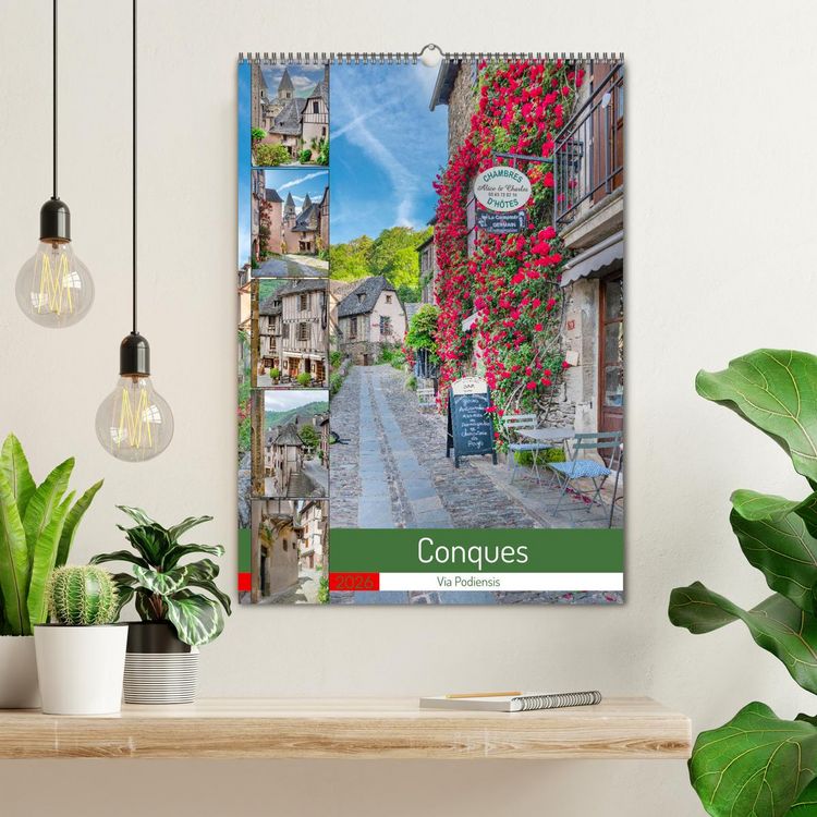 Produktbild: Conques - Via Podiensis (Wandkalender 2026 DIN A2 hoch), CALVENDO Monatskalender