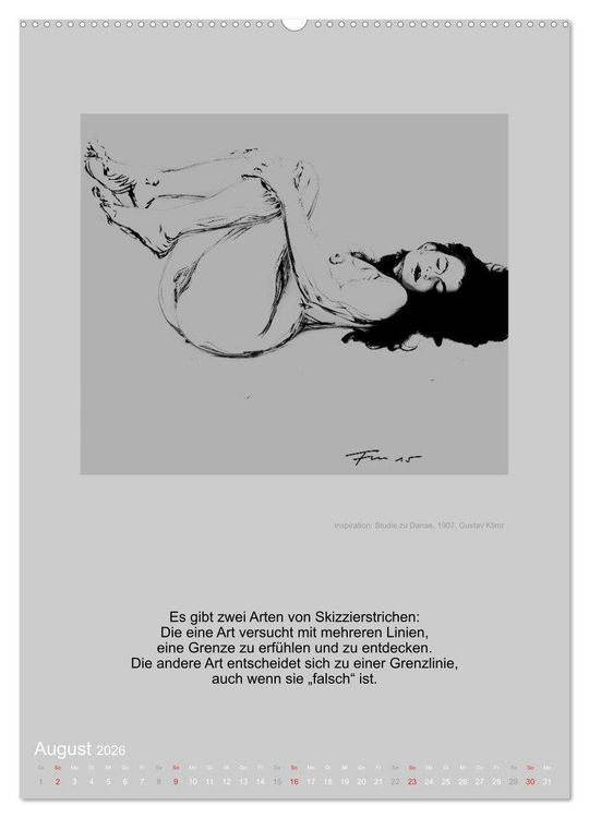 Produktbild: EROTISCHE BODYPAINTING ZITATE - HOMMAGE AN KLIMT, SCHIELE UND PICASSO (hochwertiger Premium Wandkalender 2026 DIN A2 hoch), Kunstdruck in Hochglanz