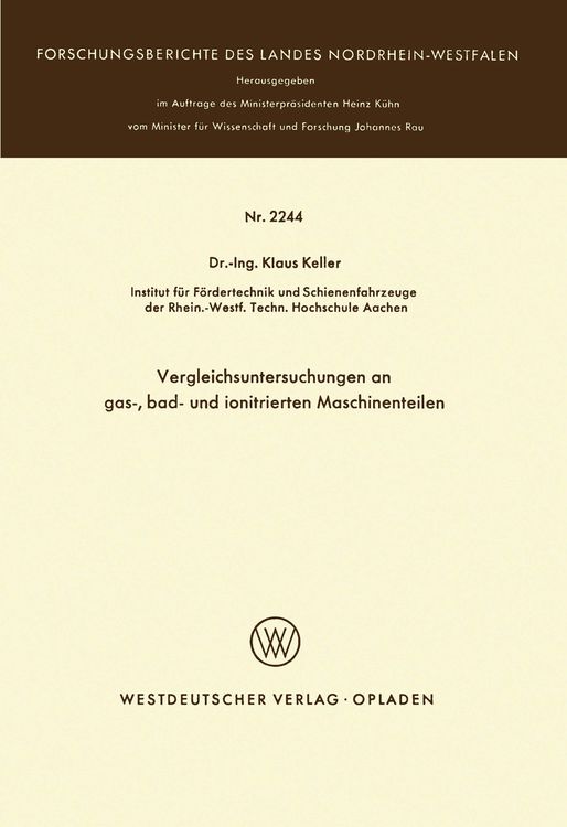 Produktbild: &ldquo;Vergleichsuntersuchungen an gas-, bad- und ionitrierten Maschinenteilen&rdquo;