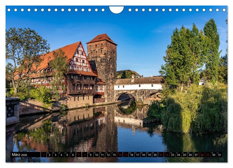 Produktbild: Wunderbares N&uuml;rnberg (Wandkalender 2026 DIN A4 quer), CALVENDO Monatskalender