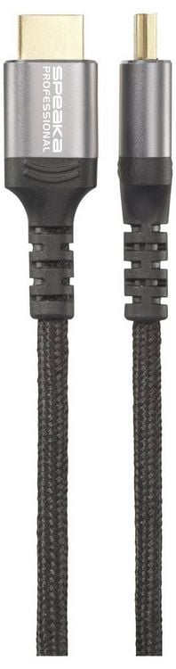 Produktbild: SpeaKa Professional HDMI Anschlusskabel HDMI-A Stecker 2.00 m Schwarz SP-13125608 4K UHD HDMI-Kabel