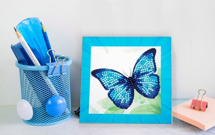 Produktbild: DOTZIES BY DIAMOND DOTZ - Diamond Painting Blauer Schmetterling
