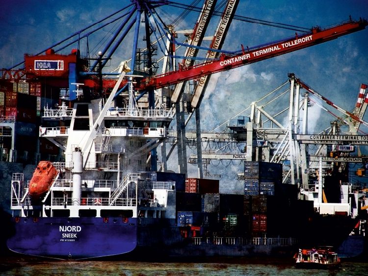 Produktbild: CALVENDO Puzzle Hamburg Containerhafen | 1000 Teile Lege-Gr&ouml;&szlig;e 64x48cm Foto-Puzzle f&uuml;r gl&uuml;ckliche Stunden