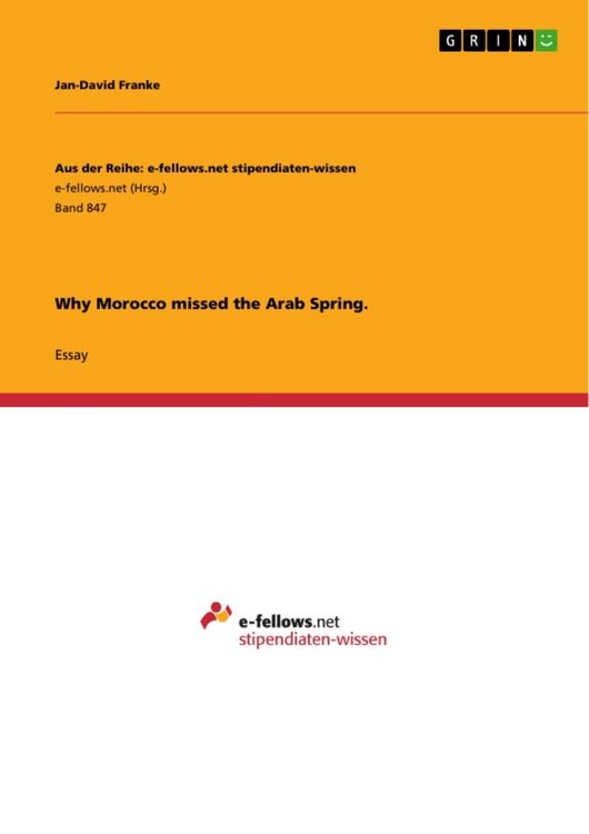 Produktbild: Why Morocco missed the Arab Spring.