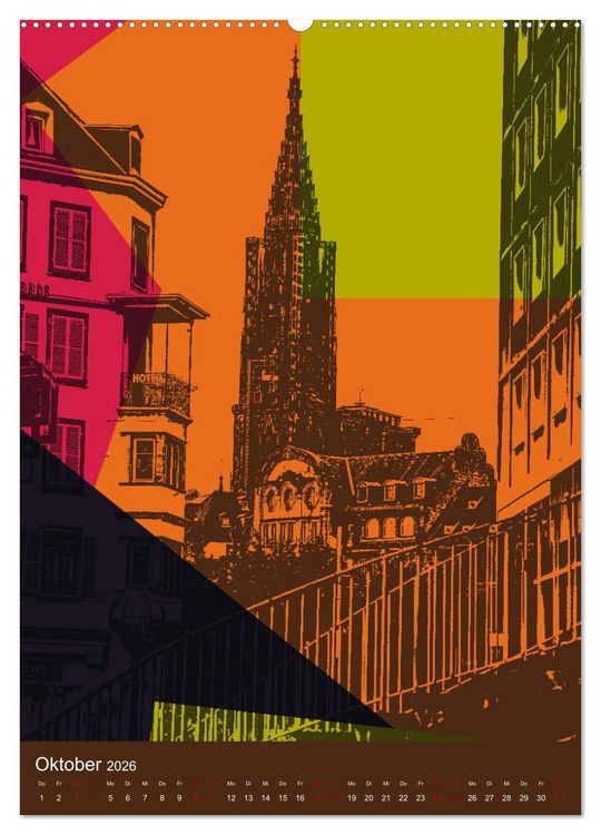 Produktbild: Stra&szlig;burg reloaded - Pop-Art trifft Tradition (hochwertiger Premium Wandkalender 2026 DIN A2 hoch), Kunstdruck in Hochglanz