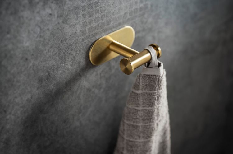 Produktbild: Turbo-Loc&reg;&nbsp;Wandhaken Mod. Orea Duo Gold Matt, Befestigen ohne bohren