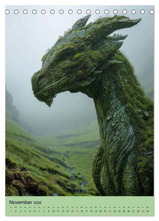 Produktbild: Drachen Kalender - ein Jahr mit mystischen Fabelwesen (Tischkalender 2026 DIN A5 hoch), CALVENDO Monatskalender