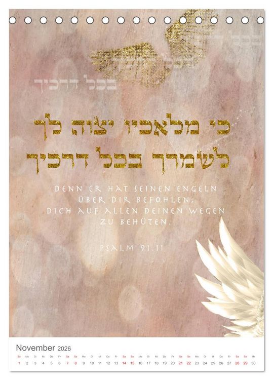 Produktbild: Psalmen Tehilim Hebr&auml;isch - Deutsch (Tischkalender 2026 DIN A5 hoch), CALVENDO Monatskalender