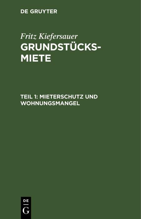 Produktbild: Mieterschutz und Wohnungsmangel