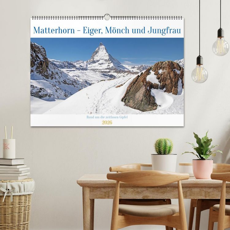 Produktbild: Matterhorn - Eiger, M&ouml;nch und Jungfrau: Rund um die zeitlosen Gipfel (Wandkalender 2026 DIN A2 quer), CALVENDO Monatskalender
