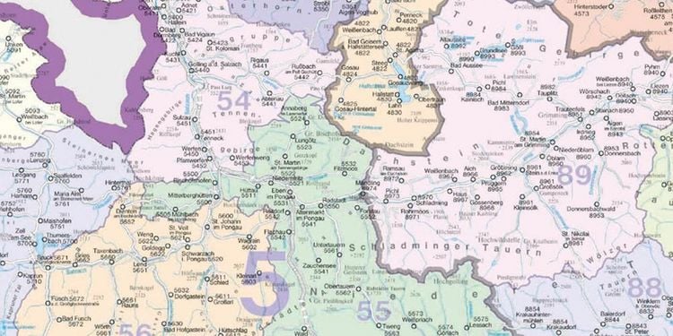 Produktbild: freytag & berndt &Ouml;sterreich Postleitzahlen 1:500.000